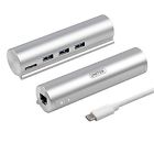 3-port Unitek Aluminum Usb 3.1 To 3.0 Hub With Rj45 10 100 1000 Ethernet 642968356975