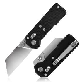 9tiedc Sz-02 Folding Utility Knife G10 Handle Heavy Duty Safety Box Cutter Razor Wit