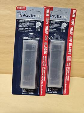 Apbl-4003-0000 Accutec Pro 9mm Snap-off Precision Blades 13pt 100-blades 2 Packs Of 50