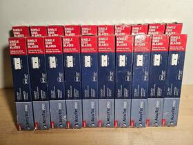 Apbl-7011 Accutec Pro Lot Of 4800 20 Packs - 240 Steel Back Single Edge Blades .009 Inch Apbl-7011 Accutec Pro Lot Of 4800 20 Packs - 240 Steel Back Single Edge Blades .009 Inch