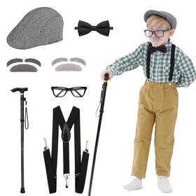 Aimeiar 780159811176 Kids 100th Day Of School Costume For Boys Free Size Gray-cap-pip