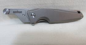 Ainhue A373 Pocket Folding Flipper Utility Knife Titanium Handles W /pocket Clip