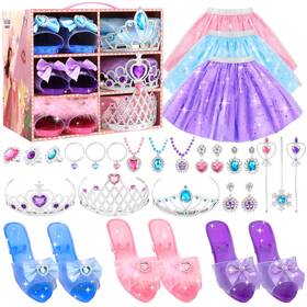Ainioka 796520295261 Princess Dress Up Clothes For Girls 4-6 Medium Pink Blue Purple