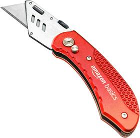 Amazon Basics 313033469431 Folding Utility Knife Box Cutter With Back-lock Mechanism Portabl