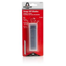 American Line 024500663718 13-point 9mm Snap-off Knife Blades - 50-pack High Carbon Steel For O