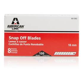 American Line 024500663831 8-point 18mm Snap-off Knife Blades - 100-pack High Carbon Ste
