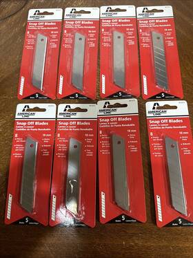 66-0372 American Line Snap-off Blades 8 Points Per Blade 18mm 5 Lot Of 66-0372 American Line Snap-off Blades 8 Points Per Blade 18mm 5 Lot Of