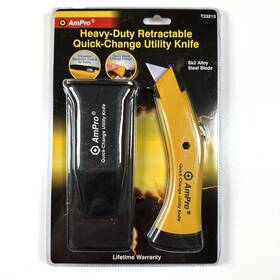 Ampro T23213 Heavy-duty Retractable Quick Change Utility Knife With Holster