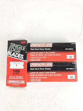66-0380 Amrican Line Single Edge Razor Blades .009 Inch Steel Back American Carbon 235
