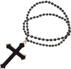 8400519 Amscan Bold Black Bead Cross Plastic Necklace - Pack Of 1 Perfect For Faithful 8400519 Amscan Bold Black Bead Cross Plastic Necklace - Pack Of 1 Perfect For Faithful