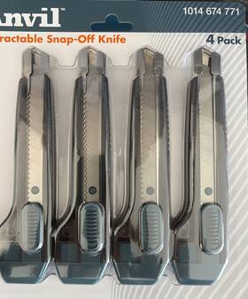 1014674771 Anvil New 4-pack Retractable Snap-off Knife Set