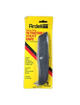 Ardell 67-0610 Vintage All Metal Heavy Duty Retractable Utility Knife Made In Usa