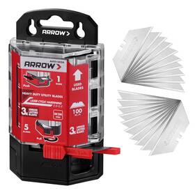 Arrow Fastener Ht01002 100pcs Sk2 Utility Knife Blades Replacement Steel Box Cutter