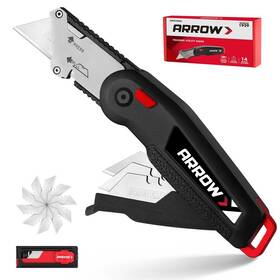 Arrow Ht01020 Folding Utility Knife Quick Change Box Cutter Speed Release 14 Blade