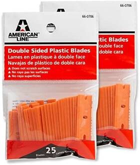 66-0706-2 As Shown American Line Double Edged Orange Plastic Blades 50-pack With Corrosion Resis