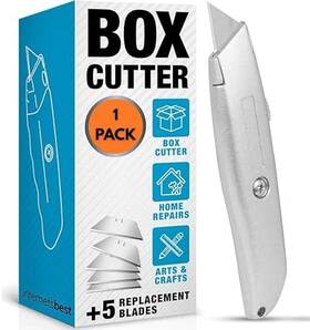 As Shown 810113378749 Internets Best Premium Utility Knife Retractable Box Cutter With Metal Handl
