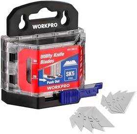 As Shown 820909691723 Workpro 50-pack Utility Knife Blades With Dispenser Sk5 Steel Box Cutter