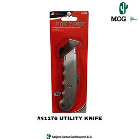Ate 41176 Utility Knife With Blade Finger Grip Professional Grade Heavy Duty 5.75 Inch