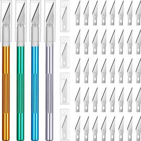 Bbto 652508398242 4 Pieces Craft Knife Hobby With 40 Stainless Steel Blades