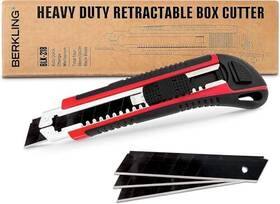 Sk2h Berkling 860007636547 18mm Retractable Utility Knife With 4x Snap Off Black Spare Blades