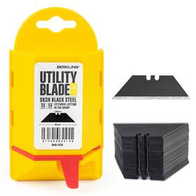 Bkb-50b Berkling Black Steel Utility Sk2h Knife Blades 50-pack With Dispenser