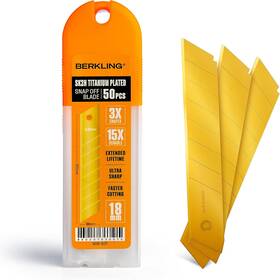 Bsb-50t Berkling Tools 18mm Utility Knife Blades Titanium Fully Plated Sk2h Steel Replacement Blade Bsb-50t Berkling Tools 18mm Utility Knife Blades Titanium Fully Plated Sk2h Steel Replacement Blade