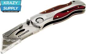 Bessey 313044322350 D-bkwh Quick-change Folding Utility Knife - Wood Grain Handle One Color