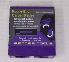 20101n Better Tools 0.017 Inch Round End Carpet Blades Safety Dispenser 100 Pack 20101n Better Tools 0.017 Inch Round End Carpet Blades Safety Dispenser 100 Pack