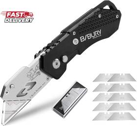 Bibury 445012046036 Utility Knife Upgraded Version Heavy Duty Box Cutter Pocket Carpet Knif