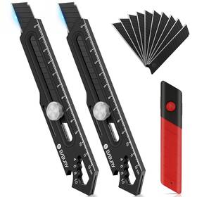 S-fk024 Bibury 2 Pack Utility Knife Heave Duty Full Stainless Steel Retractable Box