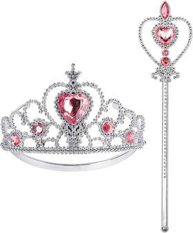 Pdu2022-01 Bibuty Princess Dress Up Accessories Crown Tiara For Little Free Size Pink