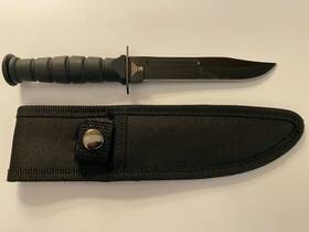 2408 Bks Bk Utility Knife Black Stainless Steel With Sheath Belt Used