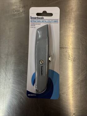 Boardwalk Bwkuknife45 Uknife45 Straight-edged Retractable Utility Knife - Gray Box Of 12