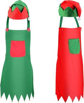 Brand Sunshane 769390358206 4 Pieces Christmas Elf Kits Include Aprons And Hats For