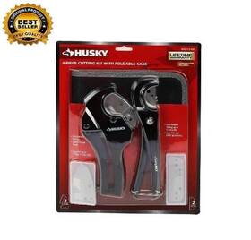 Branded 313094023054 Husky 4 Piece Pvc Cutter Kit W Foldable Pouch 2 Tools And Replacement Blades