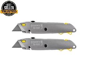 Branded 726084074538 Stanley Quick-change Utility Knife With Retractable Blade And Twine Cutter 2pk