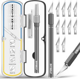 Diy-ectk-66 Branded Xacto Knife Set 12 Pcs Precision Craft Hobby Knives With 11 Blades And Case Crafts
