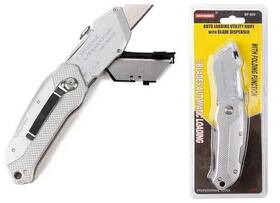 100-cs-105 Buyohlic International Folding Utility Knife With 3 Blades Automatic Loading Lightweight Aluminum Body