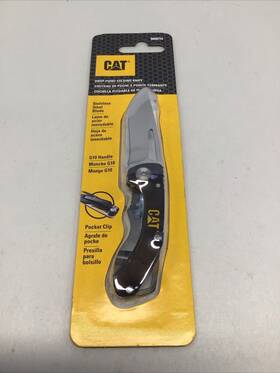 980010 Cat 5 Inch Drop Point Folding Knife Stainless Steel Blade