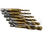 Cb758093148436 Hss Titanium Coated Combination Drill Tap Bit Set Inch Hex