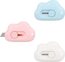 Yx047 Cieovo Jqyxss 3 Pcs Cloud Shaped Mini Art Utility Knives Box Cutter White Blue