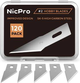 Mg043 Co. Ltd 120 Pcs Hobby Blades Set Sk-5 Utility Refill #2 Art Cutting Tool