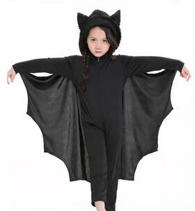 Bfy01l Cooljoy Kids Unisex Vampire Bat Costume Jumpsuit Halloween Large Black