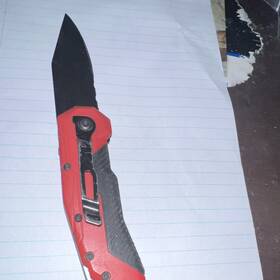 10471130 Craftsman Folding Knife Steel Blade Red Black Plastic Metal Handle