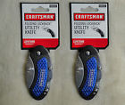 Craftsman 2 Folding Lockback Utility Box Cutter Knives Blue New 820909005841 Craftsman 2 Folding Lockback Utility Box Cutter Knives Blue New 820909005841