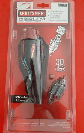 31937 Craftsman New Nos Quick Change Utility Knife With Holster 15 Blades 30 Edges
