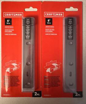 Craftsman 885911602723 Twin Pack 6 Inch Carbon Steel Adjustable Jointer Knives 4 - New