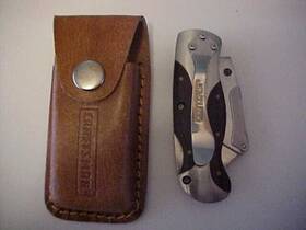 Craftsman 9-9485 Folding Lock-back Utility Knife Hardwood Handle With Sheath