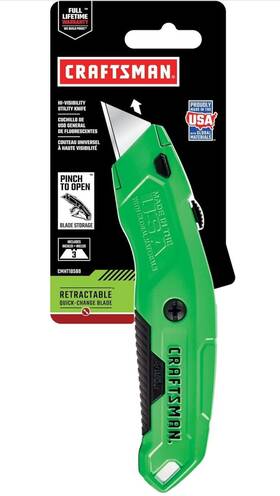 Cmht10589hi-visibility Craftsman 9-94856 Utility Knife With 3 Blades
