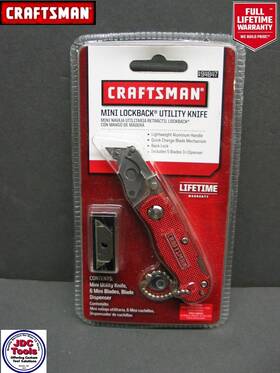 94847 Craftsman Mini Aluminum Red Handle Lock Back Utility Knife